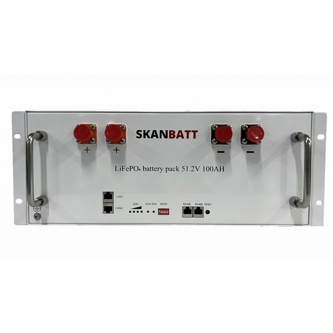 Hovedbilde Lithium Rackbatteri 48V 100At - 5,12kWh høyde 4U SKANBATT